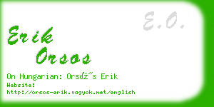 erik orsos business card